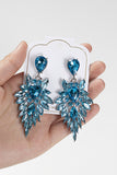 Pendientes colgantes de diamantes de imitación brillantes rojos para el baile de graduación