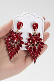Pendientes colgantes de diamantes de imitación brillantes rojos para el baile de graduación