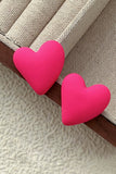 Lindos pendientes fucsia en forma de corazón