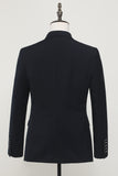 Traje de doble pecho de 2 piezas de la Marina para hombre
