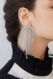 Borla dorada Pendientes de diamantes de imitación
