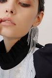 Borla dorada Pendientes de diamantes de imitación