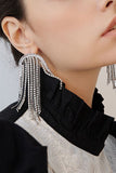 Borla dorada Pendientes de diamantes de imitación