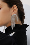 Borla dorada Pendientes de diamantes de imitación