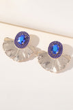 Pendientes florales brillantes de diamantes de imitación ovalados
