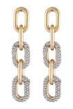 Pendientes de diamantes de imitación metálicos