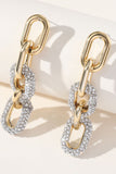 Pendientes de diamantes de imitación metálicos
