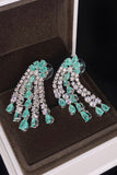 Pendientes colgantes de diamantes de imitación brillantes verdes para mujer