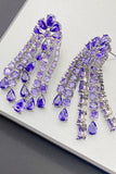 Pendientes colgantes de diamantes de imitación brillantes verdes para mujer