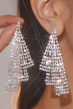 Pendientes colgantes de diamantes de imitación de plata
