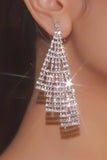 Pendientes colgantes de diamantes de imitación de plata