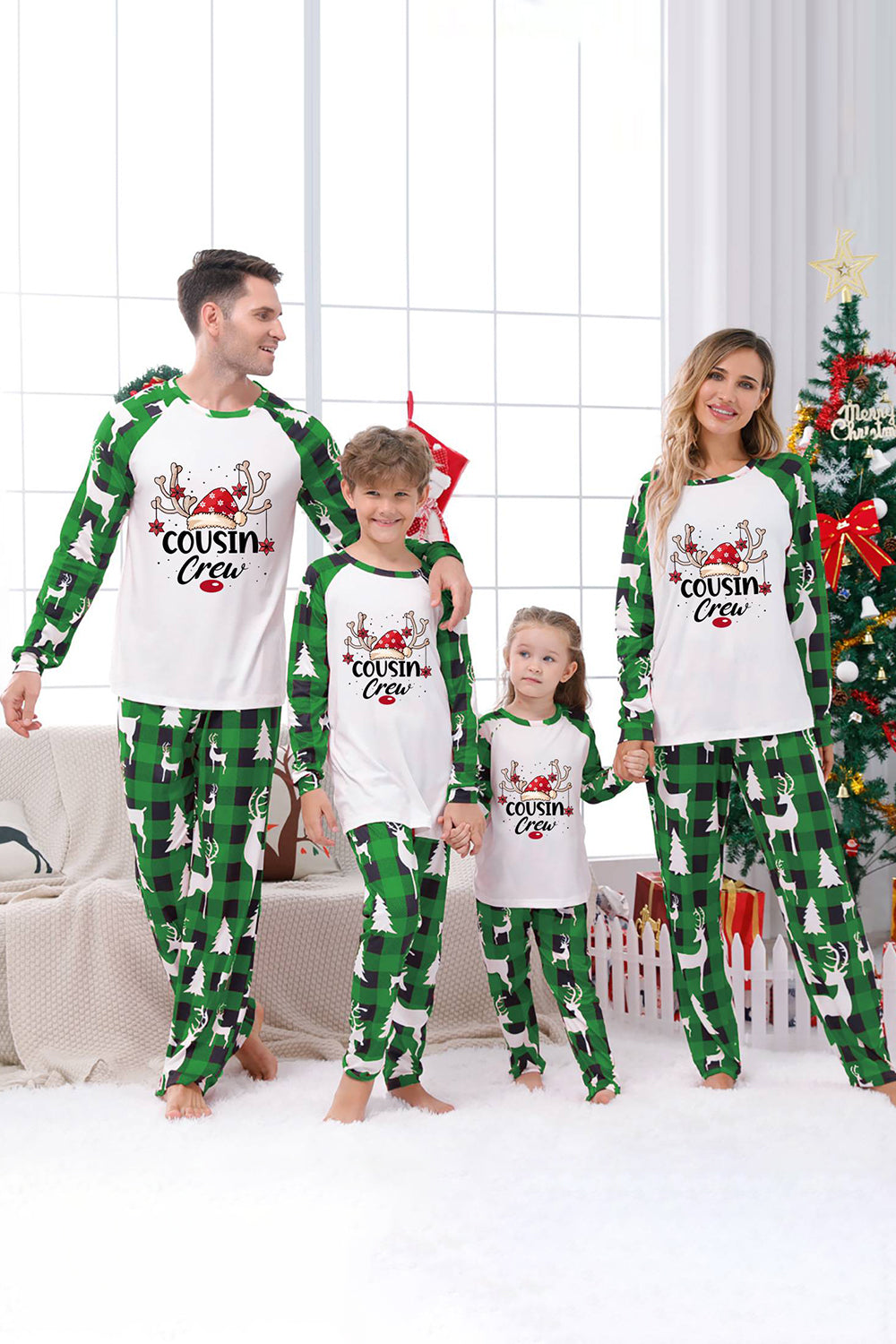 Conjuntos de pijamas familiares de Feliz Navidad