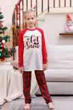 Conjuntos de pijamas de feliz Navidad a cuadros rojos de la familia
