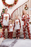 Conjuntos de pijamas navideños familiares a cuadros con copo de nieve
