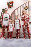 Conjuntos de pijamas familiares con estampado rojo navideño