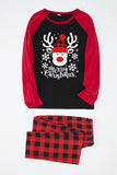 Conjuntos de pijamas con estampado navideño de cuadros rojos con perro