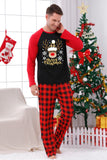 Conjuntos de pijamas con estampado navideño de cuadros rojos con perro