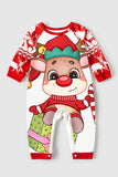 Estampado de ciervo rojo Conjunto de pijamas familiares a juego de Navidad