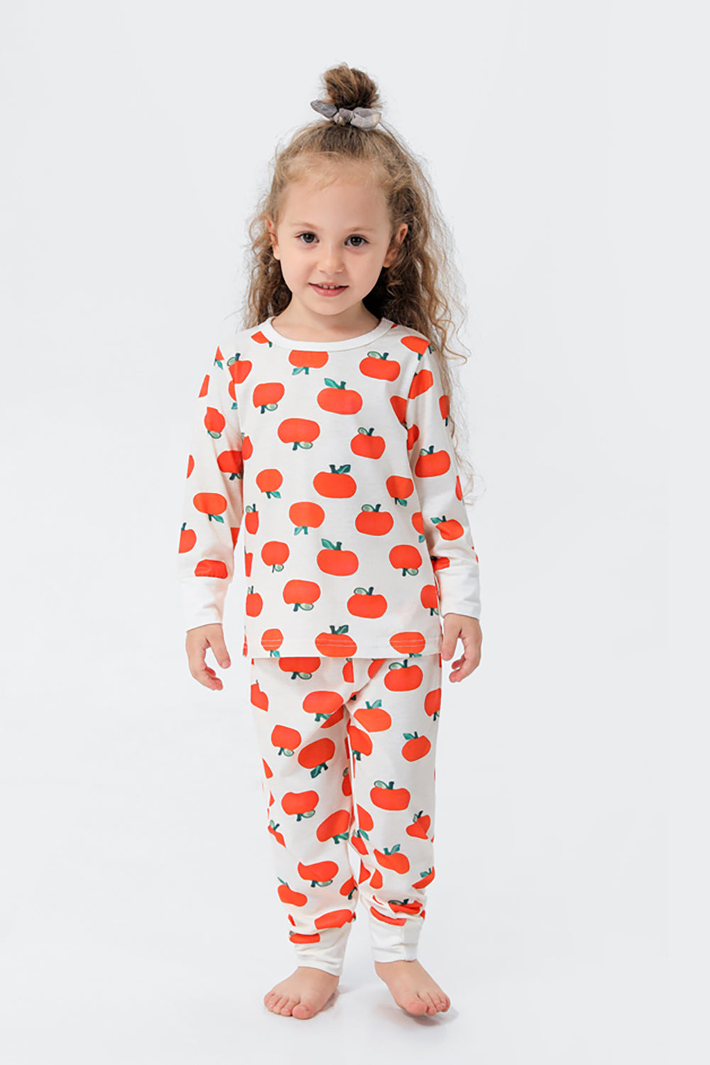 Estampado Naranja Conjunto de Pijama Familiar Familiar A Juego