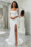 Vestido de novia de mariposas sin espalda de sirena marfil