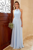 Vestido de dama de honor Rust Brown Open Back