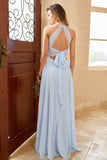 Vestido de dama de honor Rust Brown Open Back