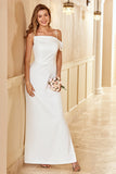 Vestido de novia largo blanco con tirantes de espagueti